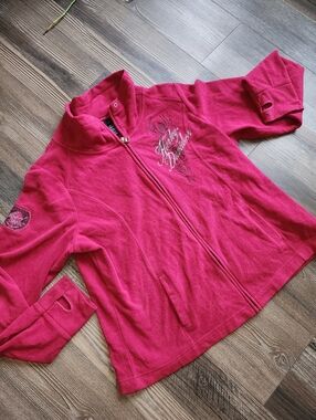 SOLD Women's Harley Davidson Full Zip Fleece Jacket Size 2W Embroidered Biker